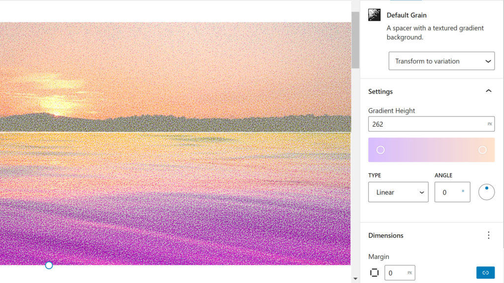 Decorating Web Pages With the Grainy Gradient Block