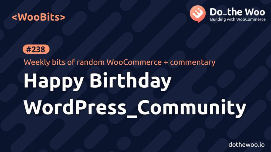 WooBits: Happy Birthday WordPress_Community