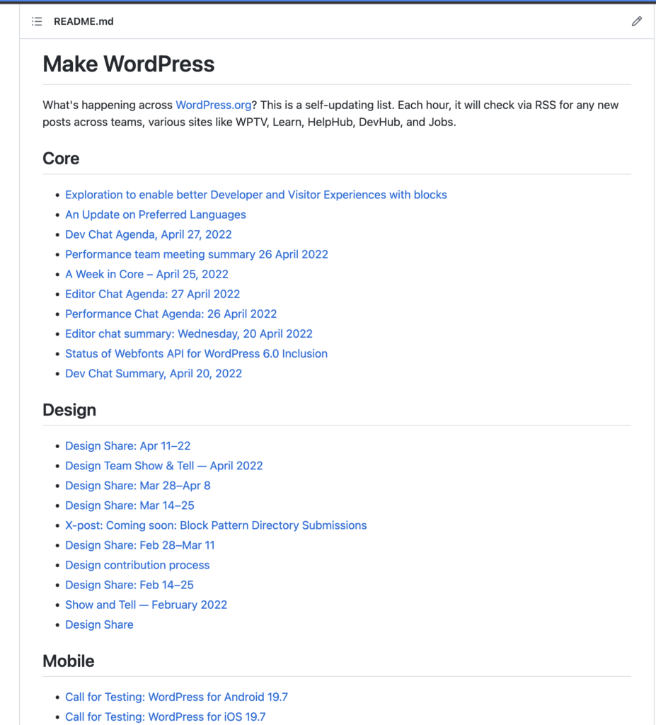 X-post: Proposal: Make WordPress Team or Project Updates