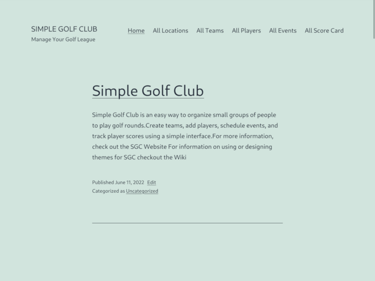 Simple Golf Club 2021