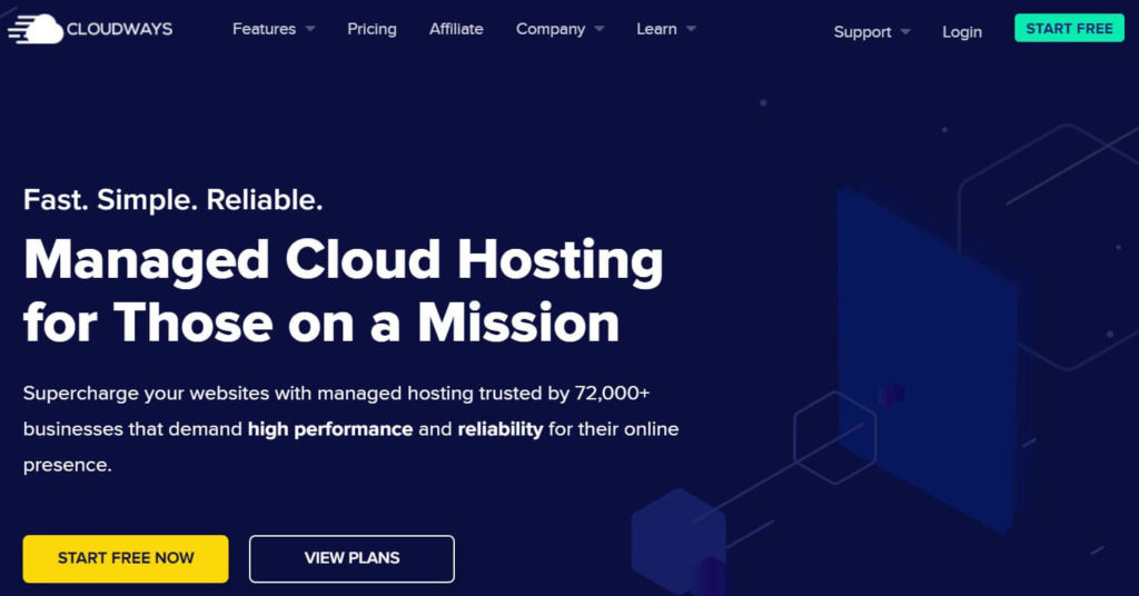 Cloudways managed VPS hosting. 