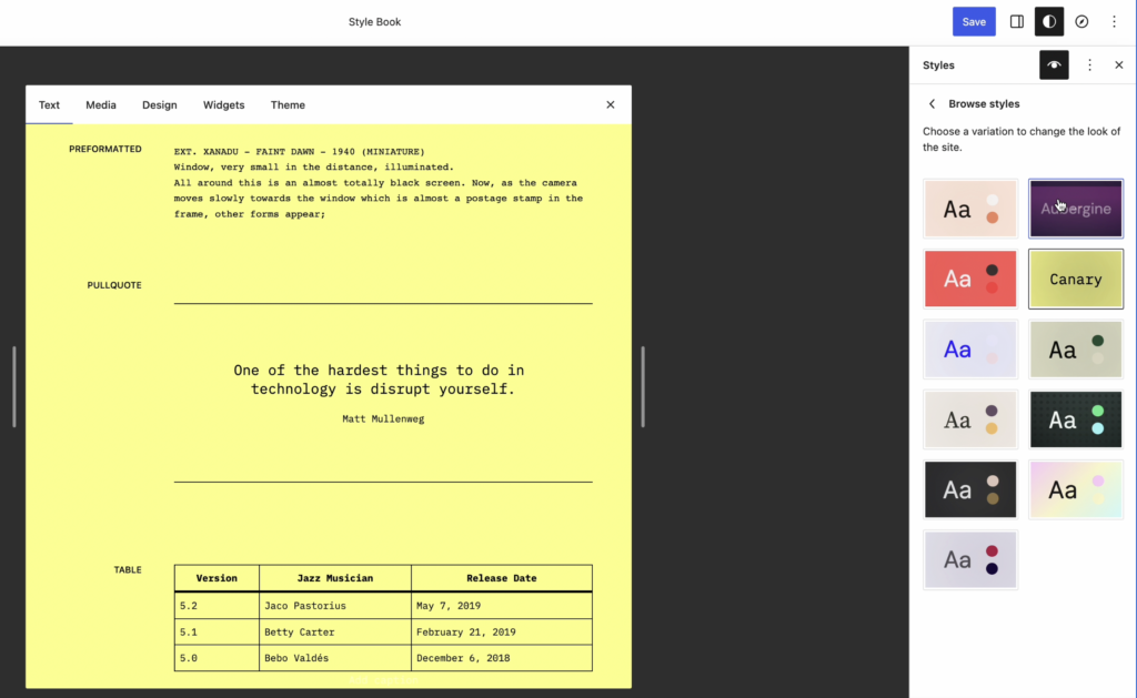 Gutenberg 14.8 Overhauls Site Editor Interface, Adds Style Book