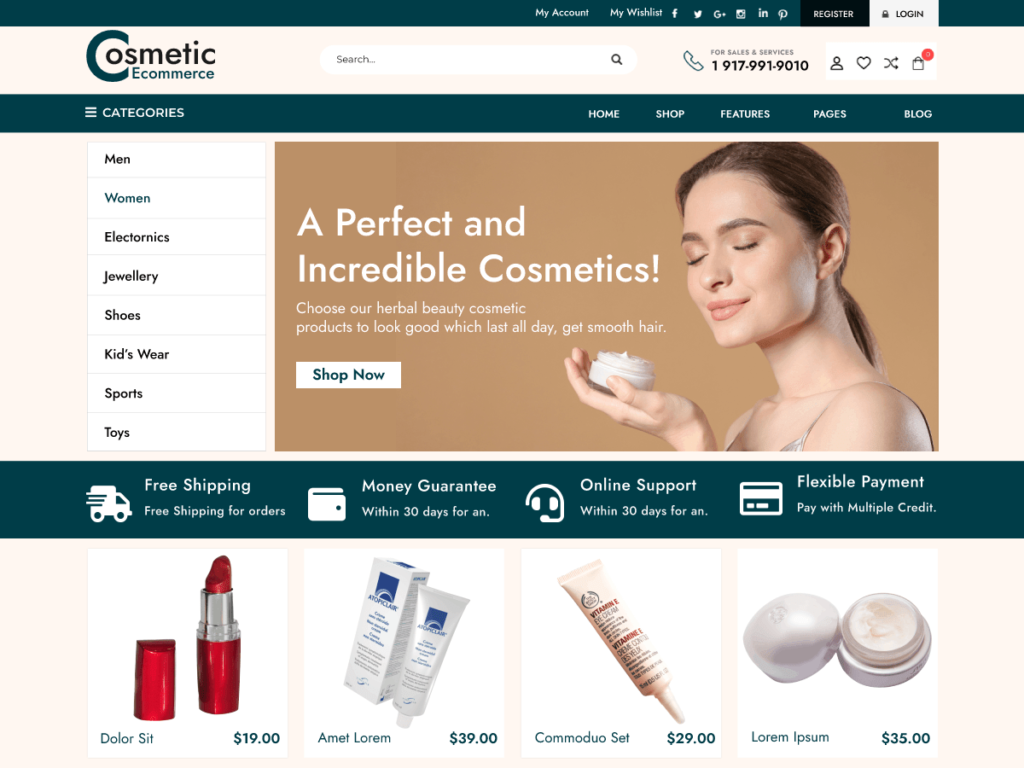 Cosmetic Ecommerce Store