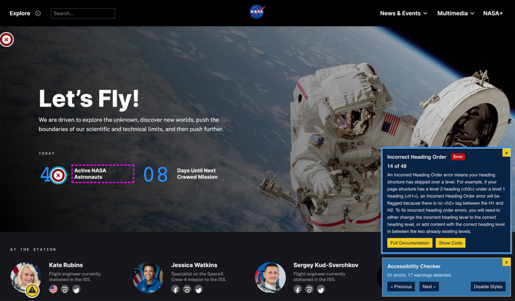 Equalize Digital Accessibility Checker Plugin Adds New Frontend Highlighting Feature Funded by NASA